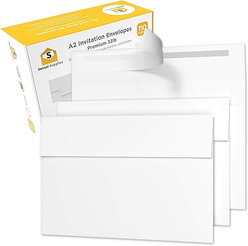110 sobres de invitación blancos de 4 34 x 5   A2  para invitaciones de boda, RSVP, tarjetas de felicitación, correo de almacenamiento de fotos,