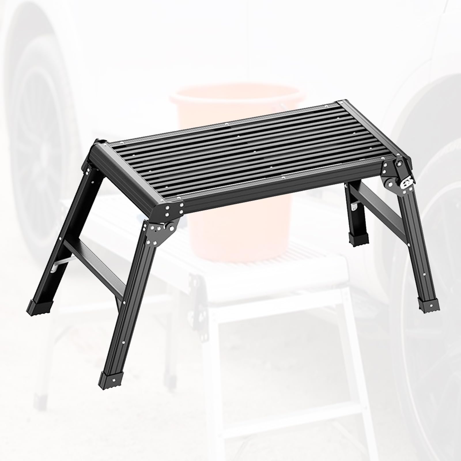 Amazon｜アルミ製 折りたたみ踏み台 2 段ステップ 洗車台 作業台 耐 