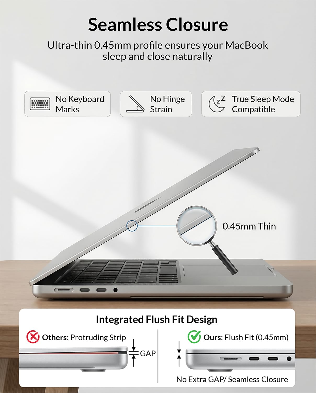 Filtro de pantalla de privacidad magnético extraíble para MacBook Air de 13.6 pulgadas (M2/M3/M4, 2022-2025), tiras en forma de L para una fijación segura, antirreflejos y bloqueo de luz