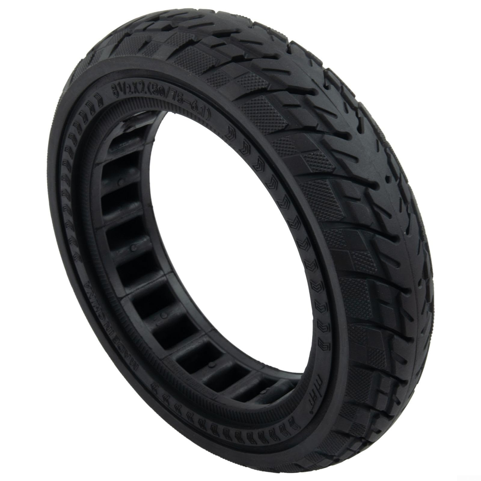 Pneu Solide pour Trottinette électrique 8,5 Pouces 50/75-6.1, Roue de Rechange sans Chambre à air pour M365, Pneu Tout-Terrain en Caoutchouc Noir 720 g, Anti-crevaison