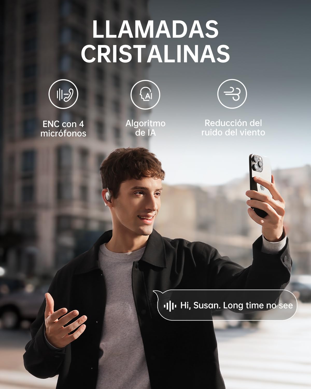 Baseus Bowie MF1 Auriculares Abiertos Bluetooth, Acústica Dirigida, Bajos Potentes, Ultraligeros, IPX4 Impermeables, Micrófonos ENC, Auriculares Inalámbricos Bluetooth 5.4 para Correr, Entrenamiento