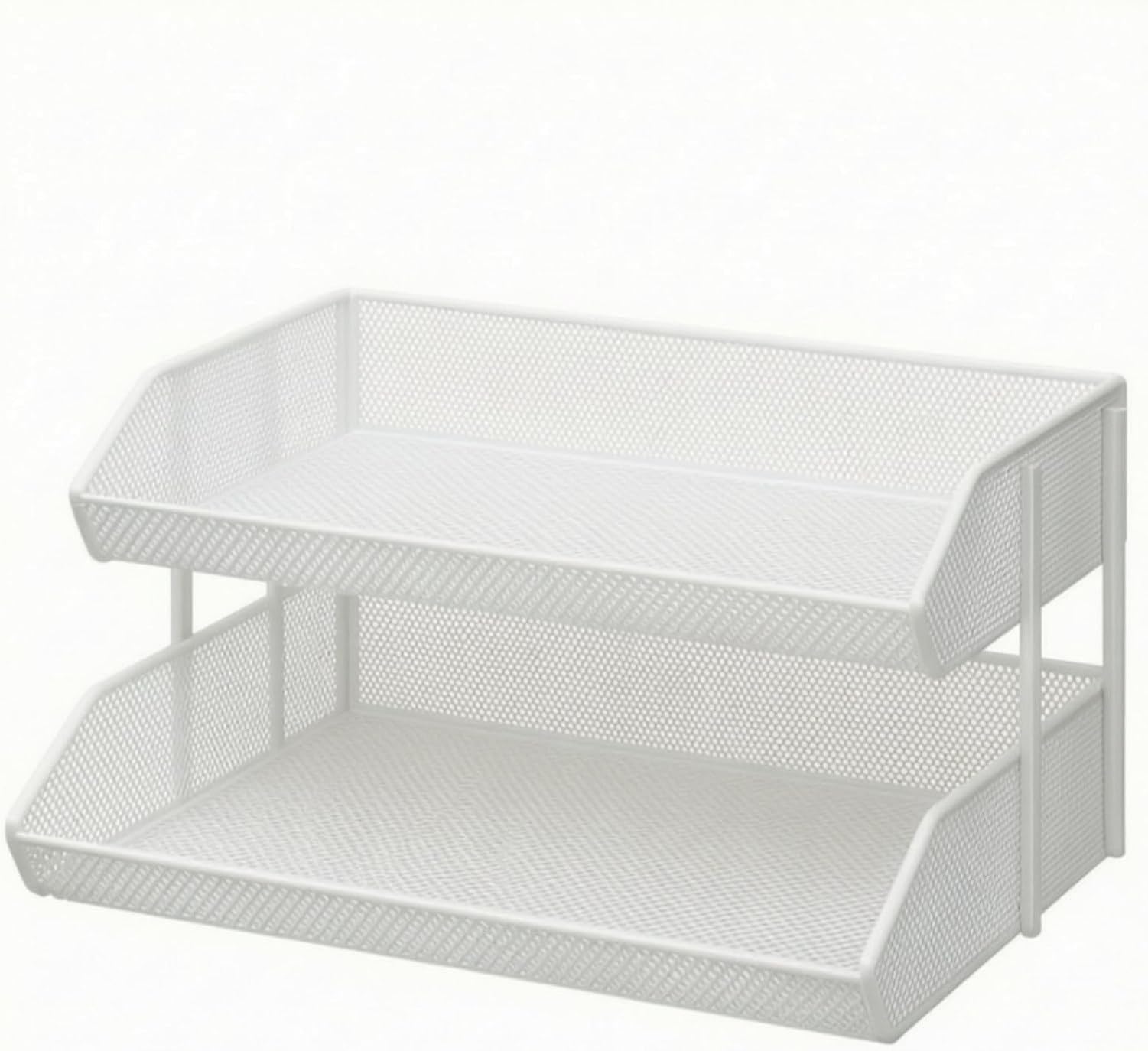 Wolnostojąca półka kuchenna z siatką metalową, Biały, 2-Tier Extra Large