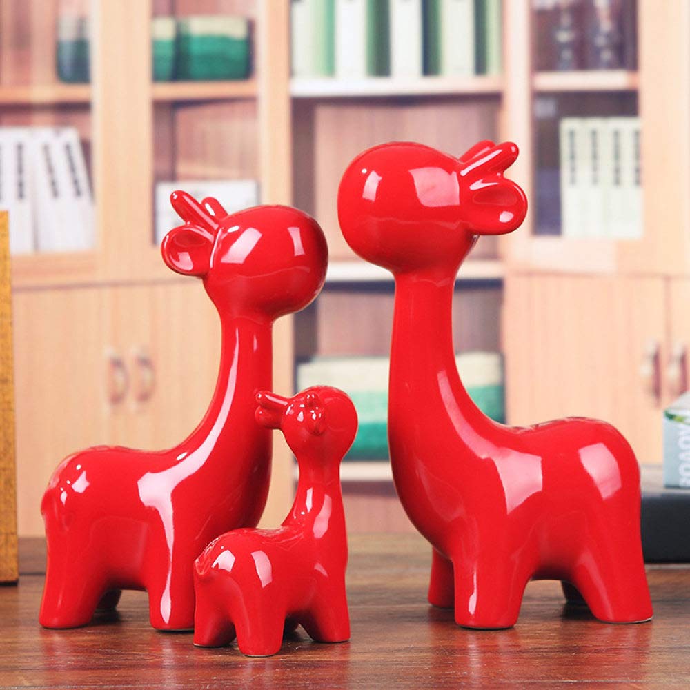 Petite statue cerf en céramique d'art : figurines artisanales d'une finition haut de gamme