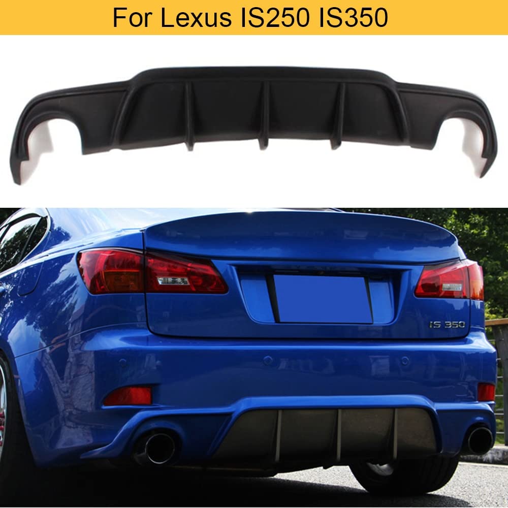 Diffuseur de Pare-Chocs arrière de Voiture Diffuseur Spoiler Lip Fit for Lexus IS250 IS300 IS350 2006-2011 Diffuseur de Pare-Chocs arrière de Voiture Puce Le Noir