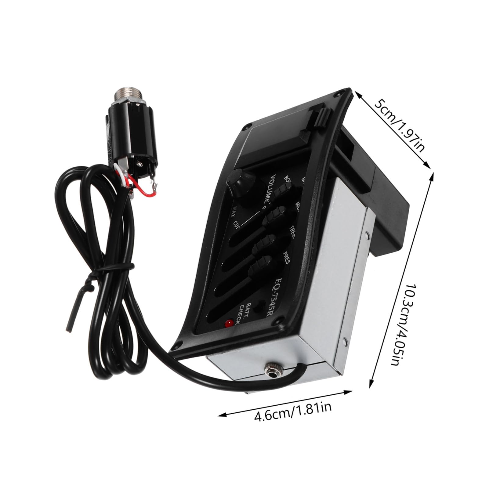 Kisangel Guitar Pickup Equalizer 4 Band Eq Pickup for Guitar Preamp Volume Tone Control Noise- Sound Battery Indicator