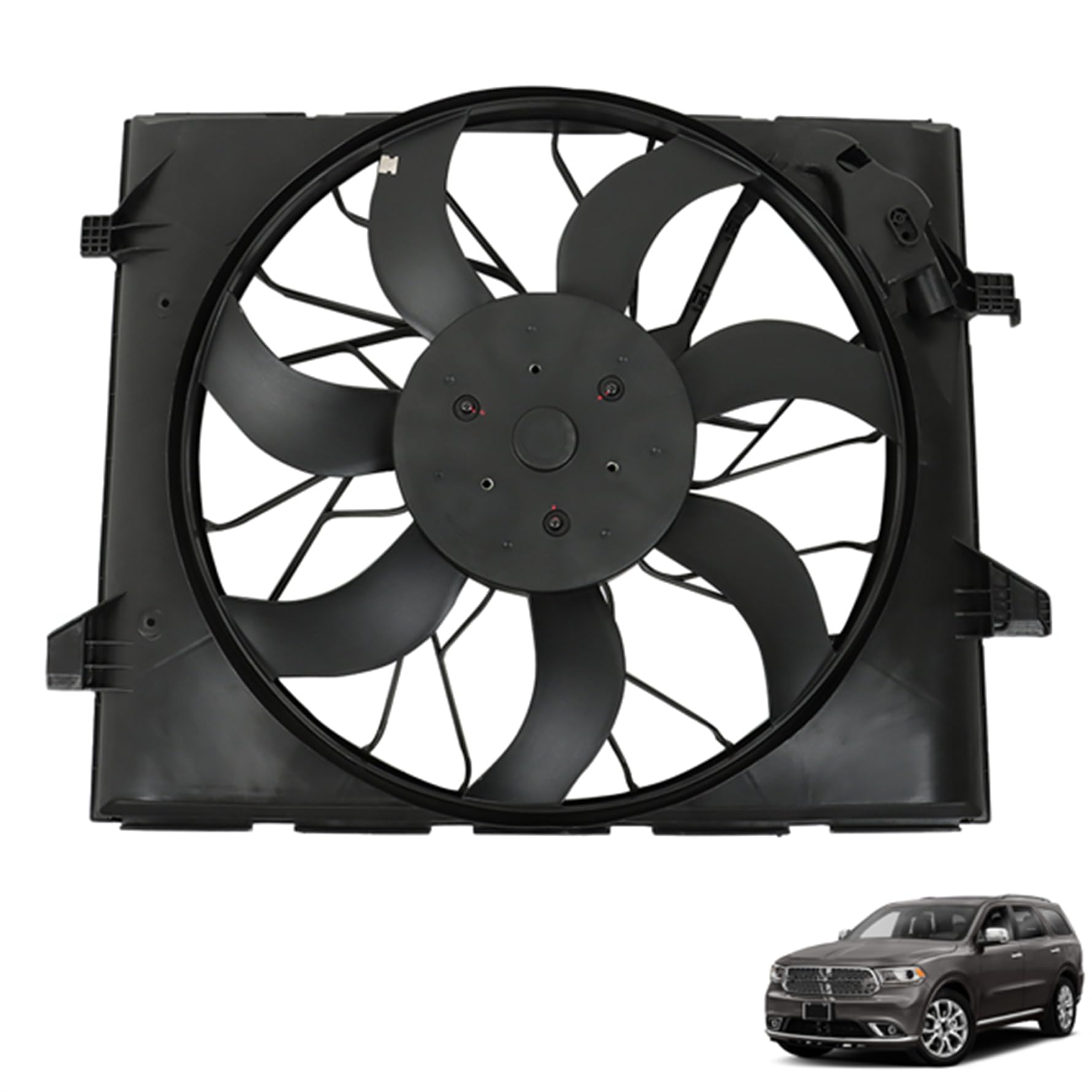 munirater Engine Radiator Cooling Fan Assembly Replacement for Durango 2014-2020 Replacement for 52014787AC