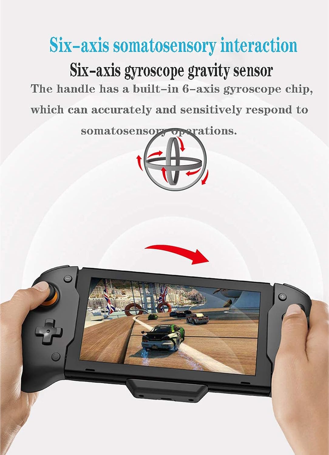 TNS-19252 NS-Switch Grip in-line Gamepad, Plug and Play, Suitable for N- Switch NS, can Charge and Play Games at The Same time, with six-axis Gyroscope Gravity Sensing, Dual-Motor Vibration