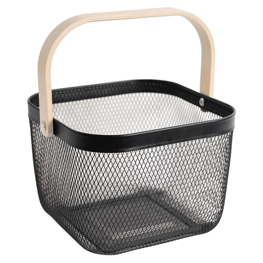 UDSKNV[KSL Metal Mesh Harvest Basket,with Handle Multi-Functional Storage Organizer for Gathering Vegetables,Fruits,Kitchen,Garden