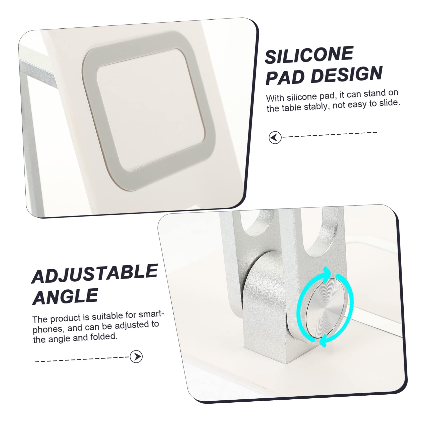 Artibetter Supporto per Telefono da Tavolo in Metallo Supporto Portatile per Cellulare Cuscinetto in Silicone Design Stabile per Smartphone Tablet ed Reader