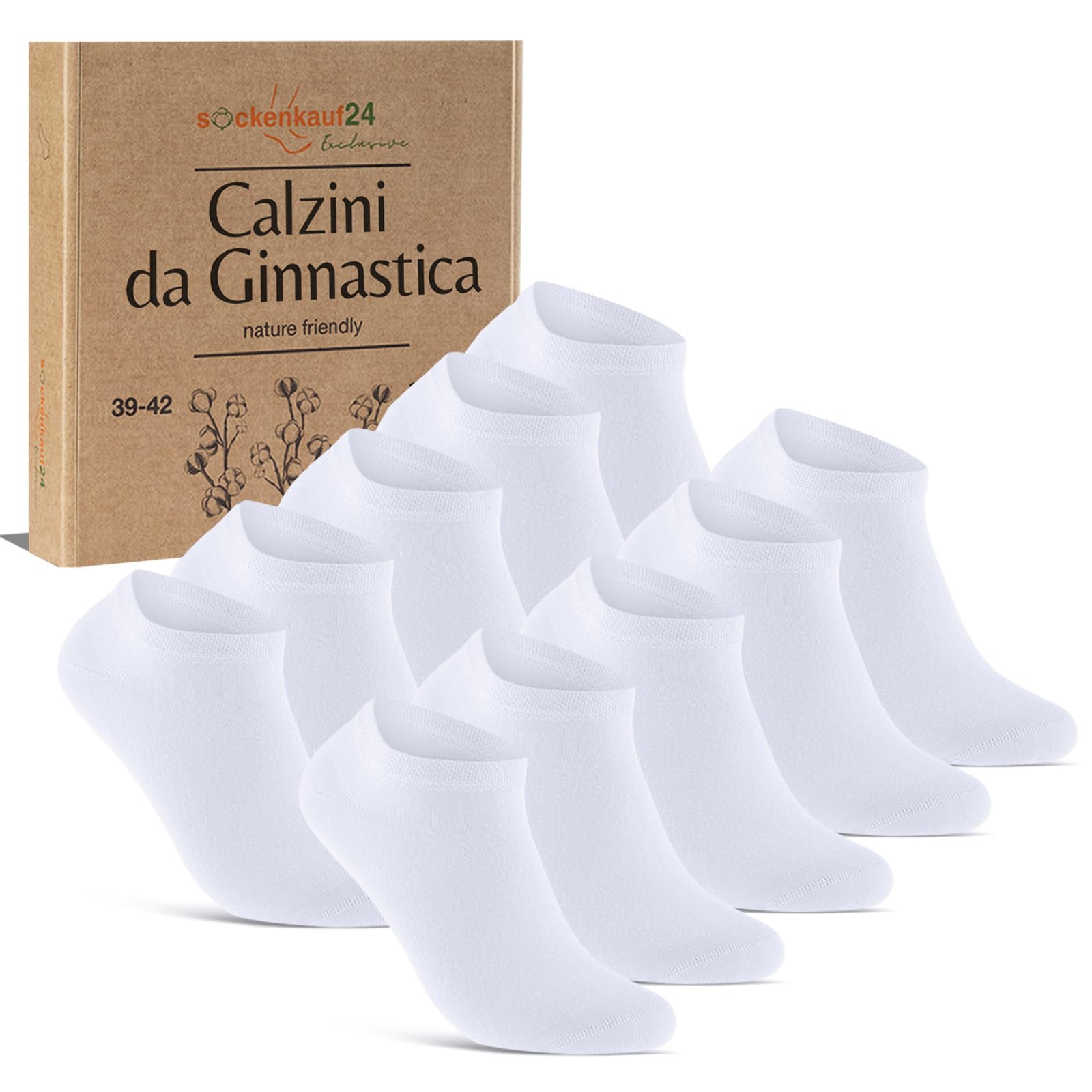 sockenkauf24 10 Paia Calzini Corti Uomo Donna Calze Corte Cotone Traspiranti