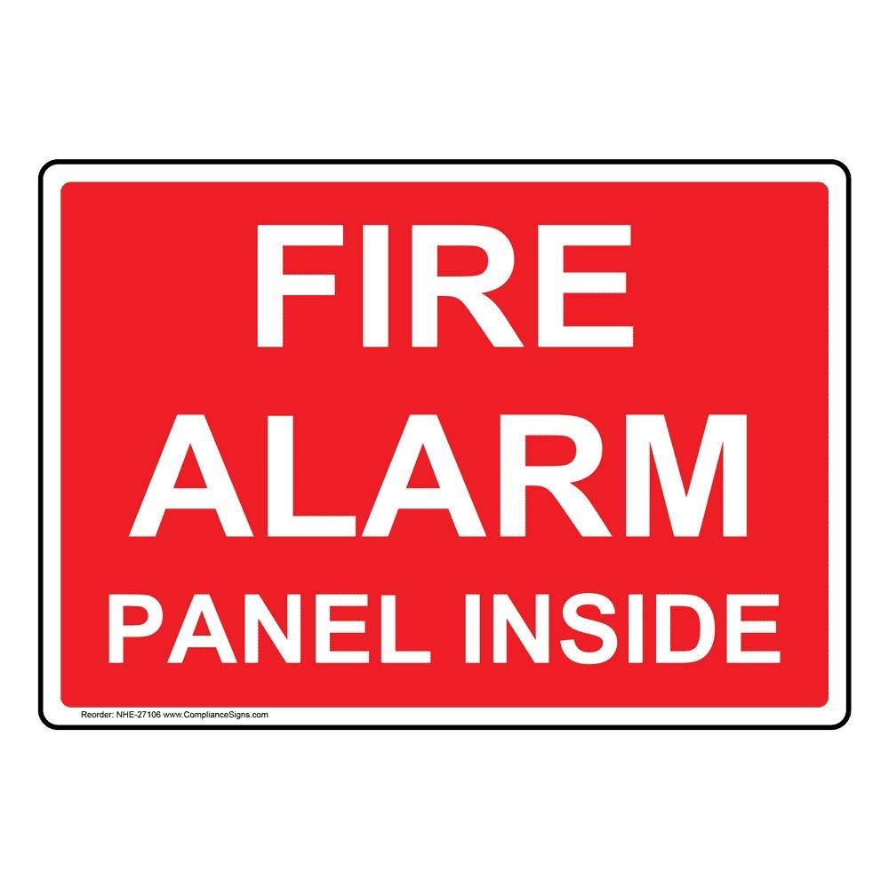 ComplianceSigns.com Fire Alarm Panel Inside Sign, 10x7 inch Plastic for Fire Safety/Equipment, Made in USA
