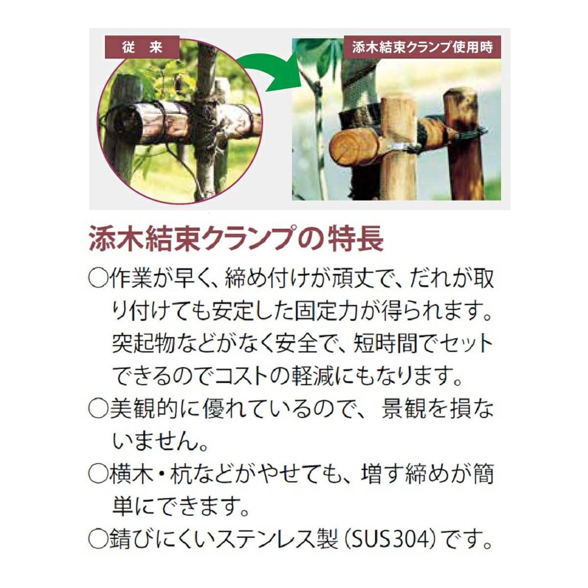 Amazon.co.jp: 添木結束クランプ 支柱 横木φ65mm用 AM2522-65N 1個