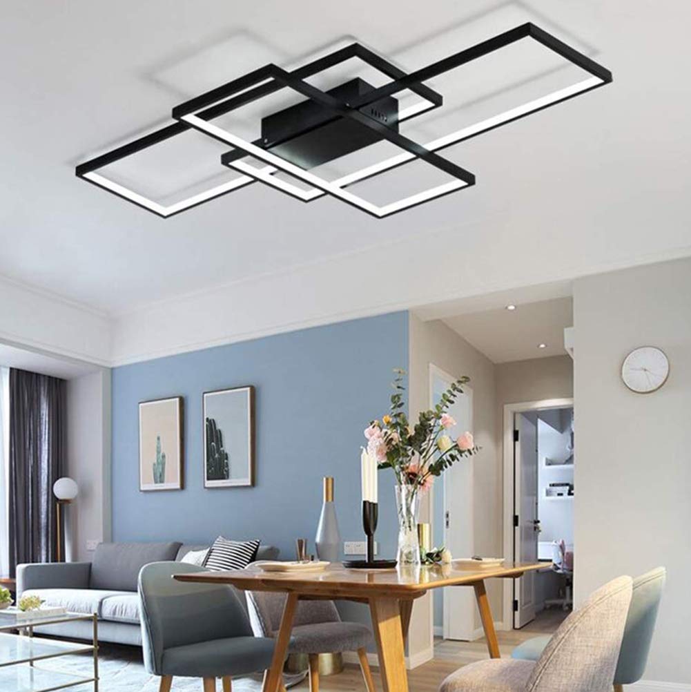 LFLA 90 Cm Moderne LED Deckenleuchte Dimmbar Mit Fernbedienung – Rechteckiges Design Für Wohnzimmer, Schlafzimmer & Esszimmer
