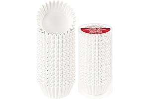 Caperci Premium White Cupcake Liners: 150 Pack of Oven-Safe, Non-Stick Liners