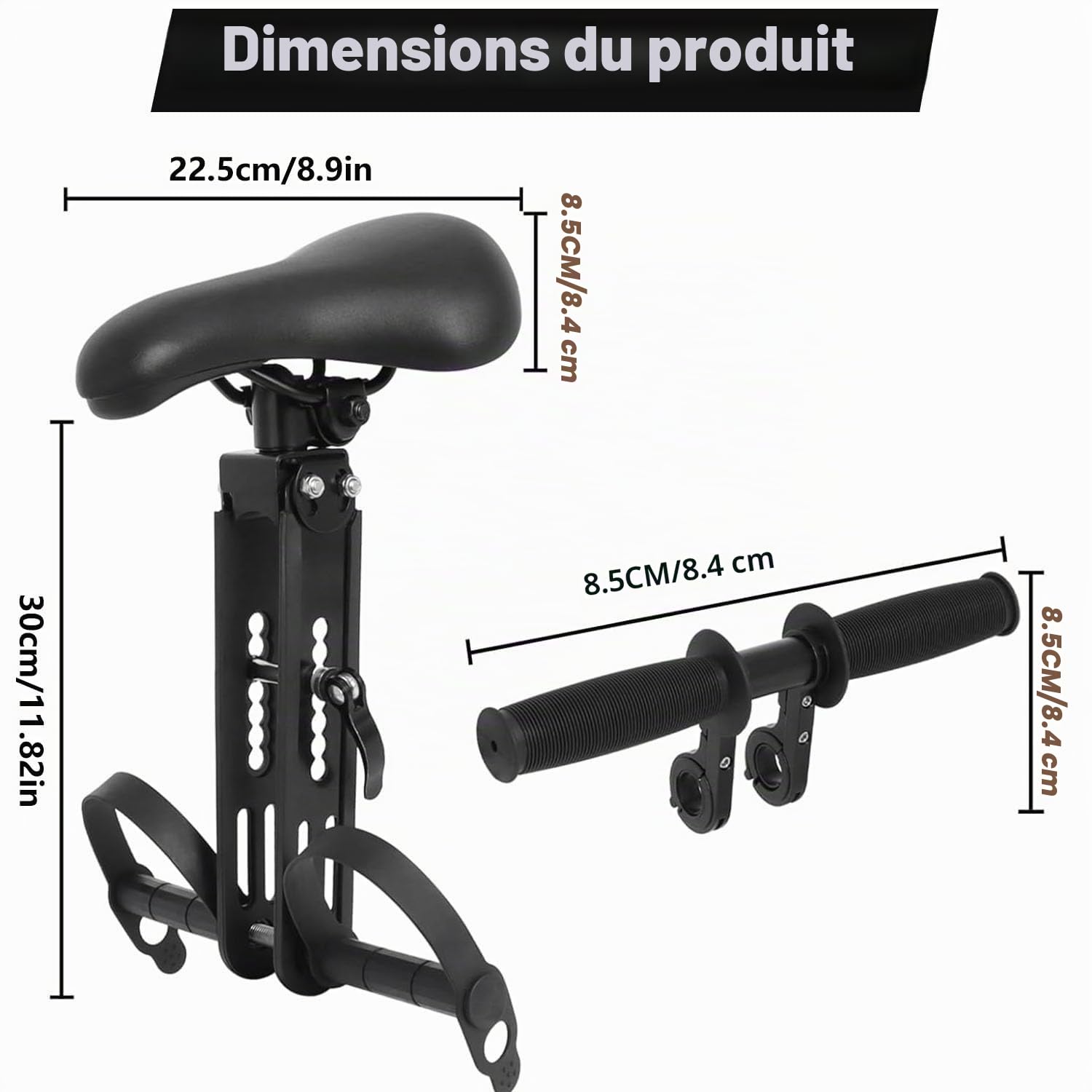 NATRUTH Siège de vélo pour Enfants Fixation au Guidon, Devant 2-5 Ans 21,8 kg