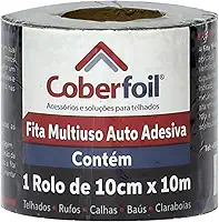 Manta Asfáltica Auto Colante 10cmx10m Multiuso Metalizada Goteiras Trincas Vedação para Telhados Telhas Fibrocimento Calhas Rufos Alta Resistência e Durabilidade Vazamentos Vedação Refletiva