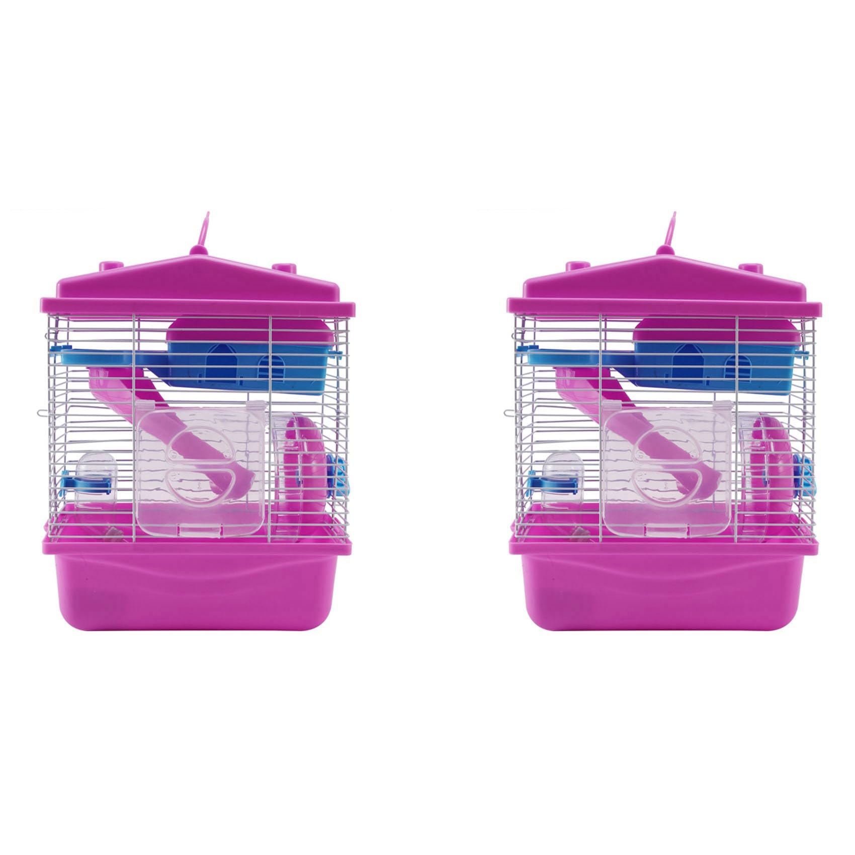Cage pour animaux de compagnie hamster chalet double couche transparente x2