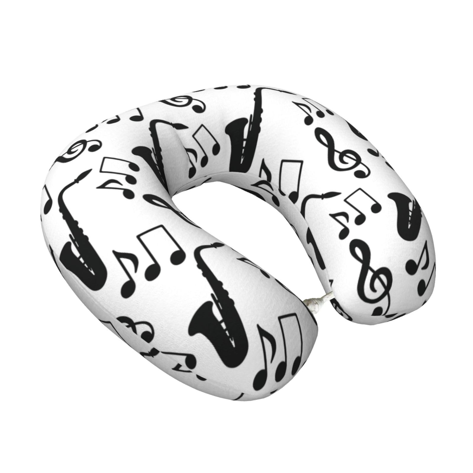 LKYMOH Musical Music Saxophone, Travel Neck Pillow U-Shaped Memory Neck Support Soft Comfortable With Washable Cover For Airplane Car Traveling and Office