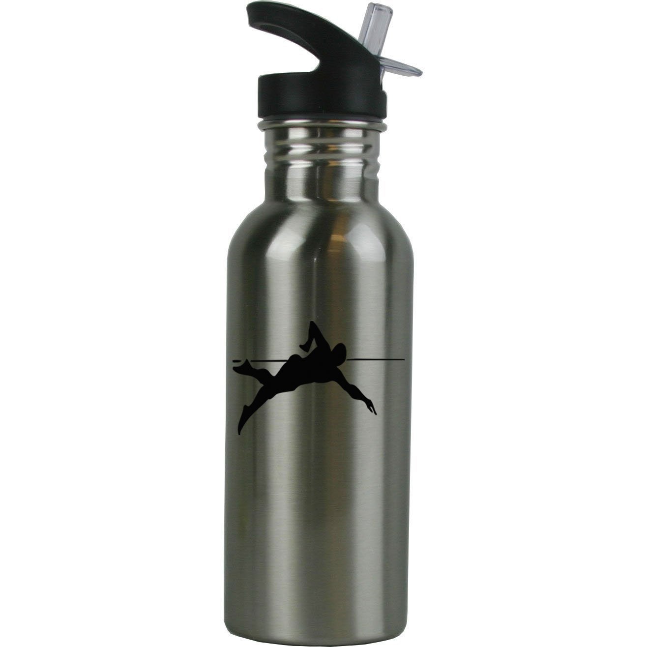 Personalized Custom Swimmer, Swimming Stainless Steel Water Bottle with Straw Top 20 Ounce Sport Water Bottle Customizable
