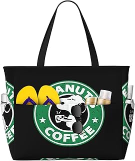 トートバッグ スヌーピー 大容量 プールバッグ おしゃれ ビーチバッグ 手提げ 肩掛け 小物ポケット付き ビーチ ジム 銭湯 旅行 レディース 誕生日 プレゼント