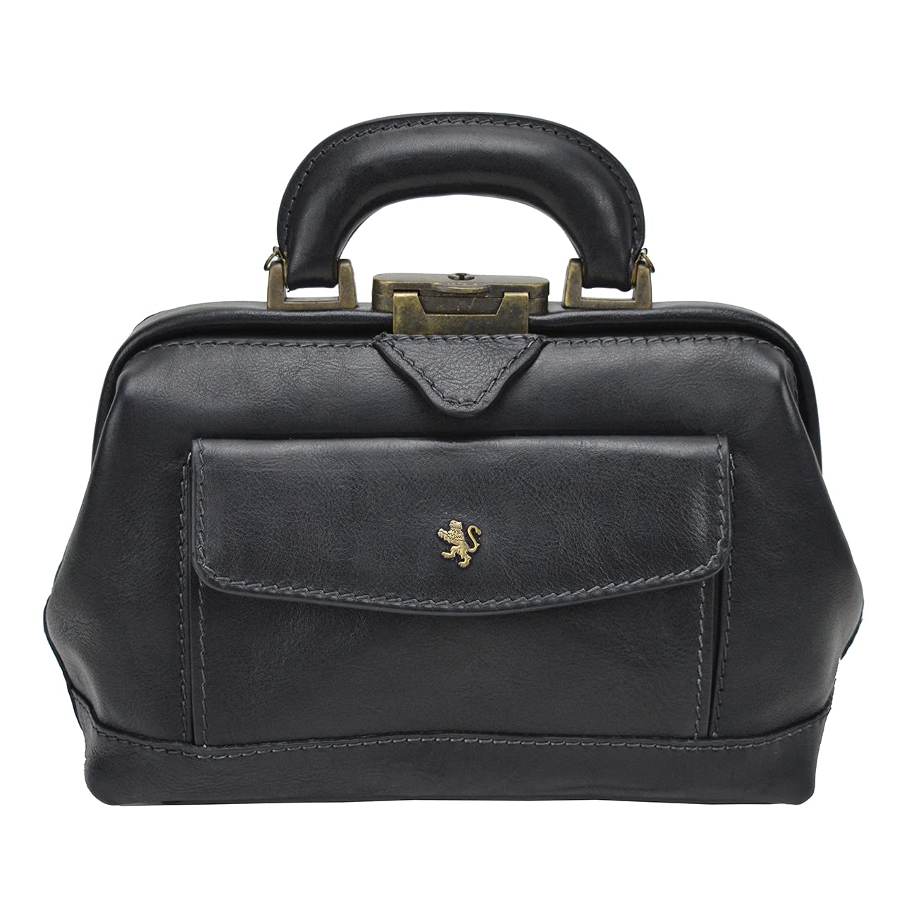 PratesiLeather Bag Doctor lady bag 562/P in cow leather - Bruce Black Made in Italy