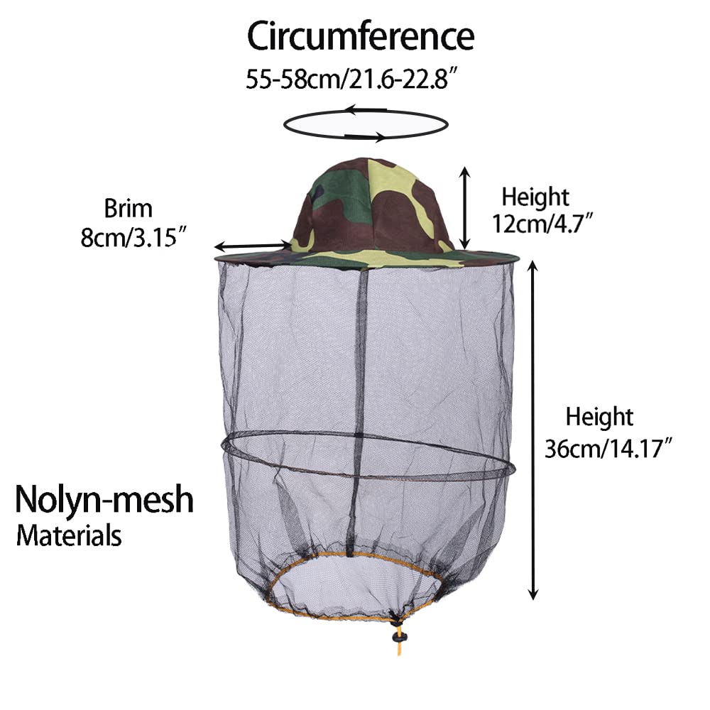 2 pcs Beekeeping apicultura Veil hat bee Keeper Hunting Cap Halloween Costume gnats Insect Bug Mosquito Hats with net mesh