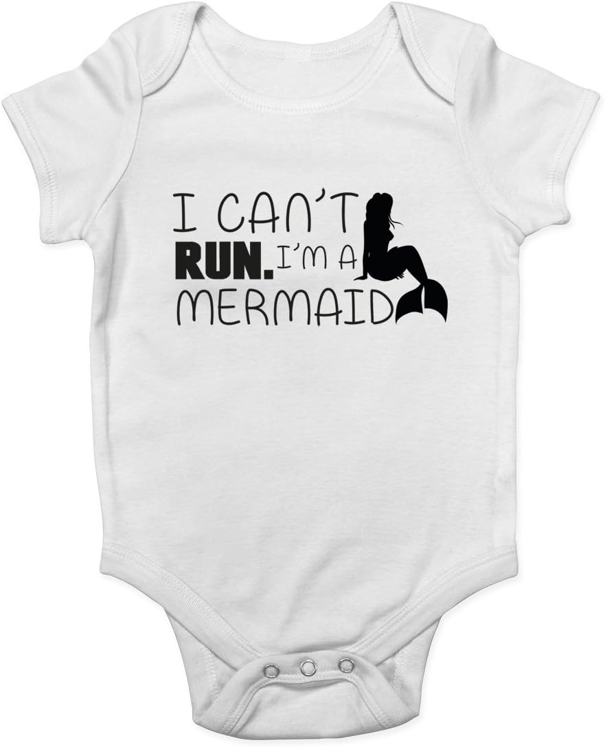 Shopagift Baby - I Can't Run I'm a Mermaid Baby Grow Vest Bodysuit