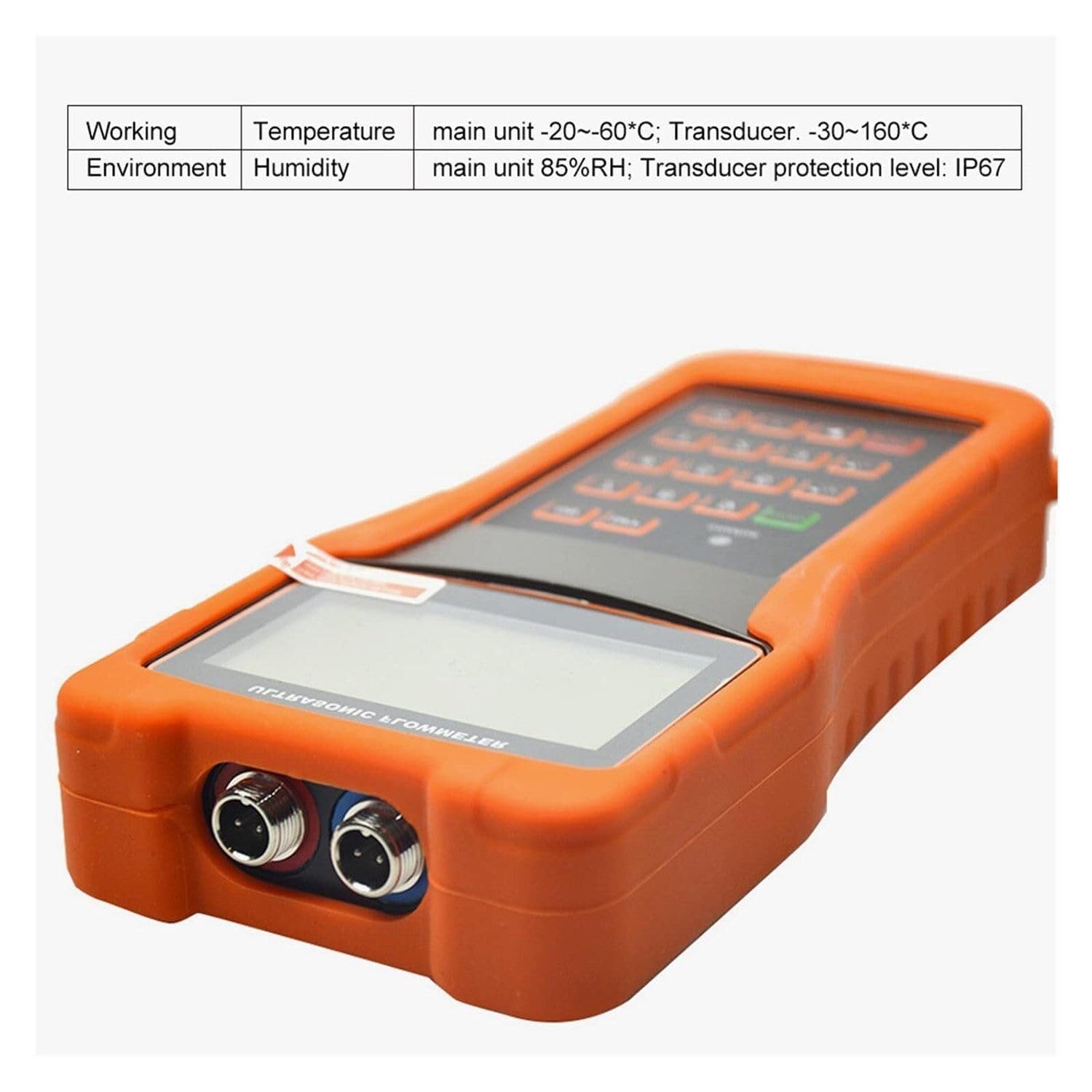 Medidor de flujo ultrasónico de mano con transductor para tuberías DN50-700 mm, medición precisa para monitoreo del flujo de agua, fácil de usar y portátil