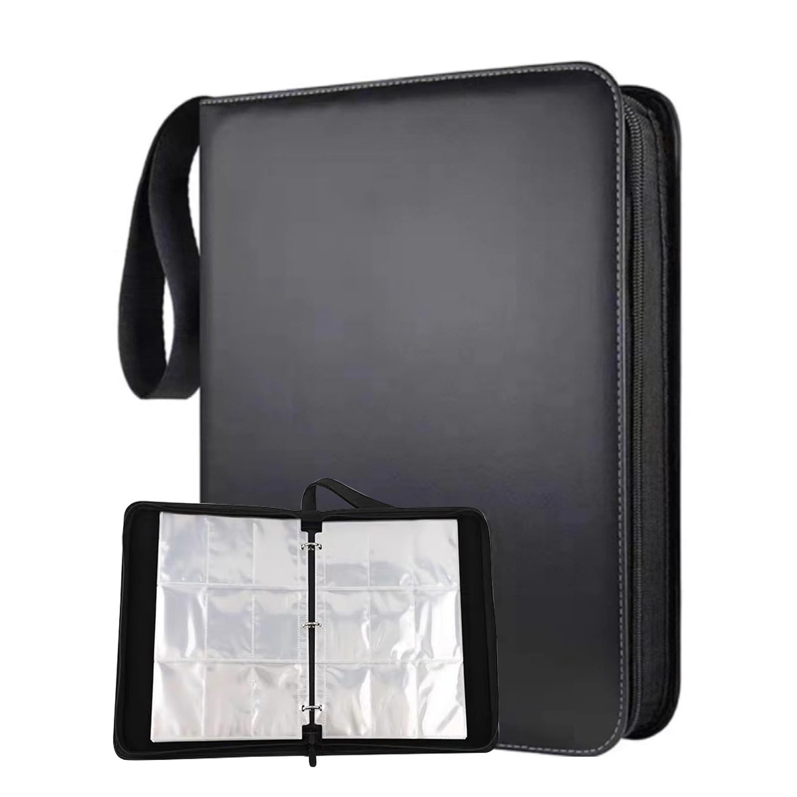 Trading Card Binder 9 Pocket, 900 Pockets Collectible Trading Card Album with 50 Removable Sleeves