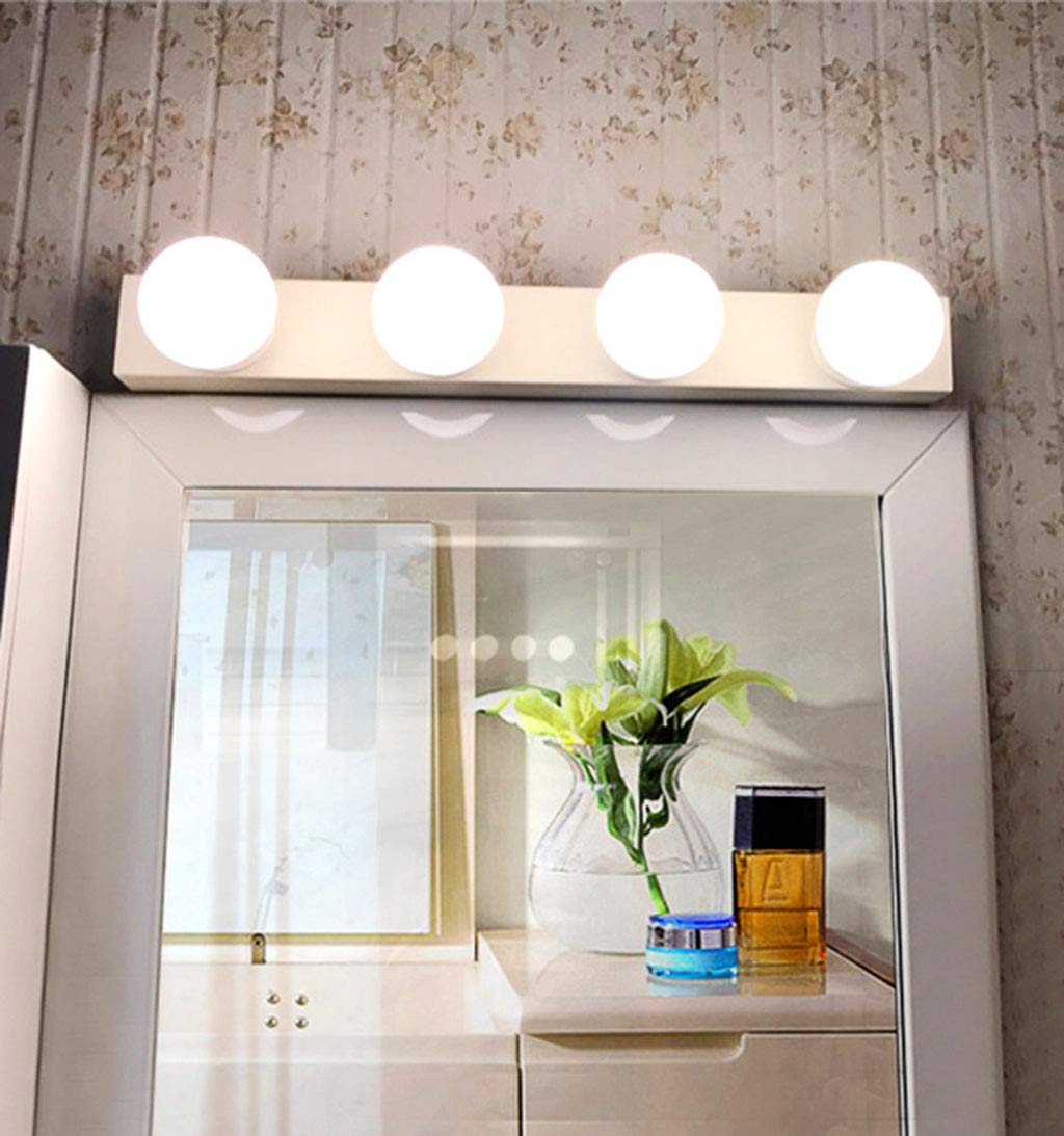 Lámparas de Espejo de Baño Espejo Led Bombilla de Luz Delantera Espejo Gabinete Luz Vestidor Luz Espejo Luz Iluminación de Pared/White-50Cm/4 Heads-3W