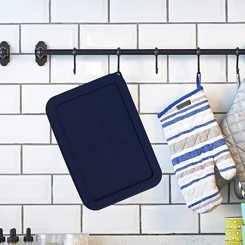 Miniatura 5 de Sophico Tapa rectangular de almacenamiento de silicona para 6 tazas de repuesto para cuencos de vidrio Pyrex 7211-PC, recipiente no incluido (azul