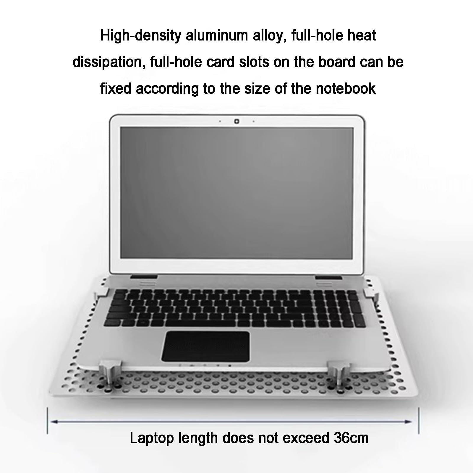Soporte de pared ajustable para laptop, soporte ventilado portátil con bandeja de aluminio, posición de elevación bloqueable, soporta 3-6 kg, ideal para uso en oficina y estación de trabajo