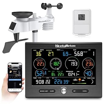 0370 WiFi Weather Station 7 in 1 Rain Gauge Weather Forecast Weathercloud Temperature Humidity 8 Channels0370