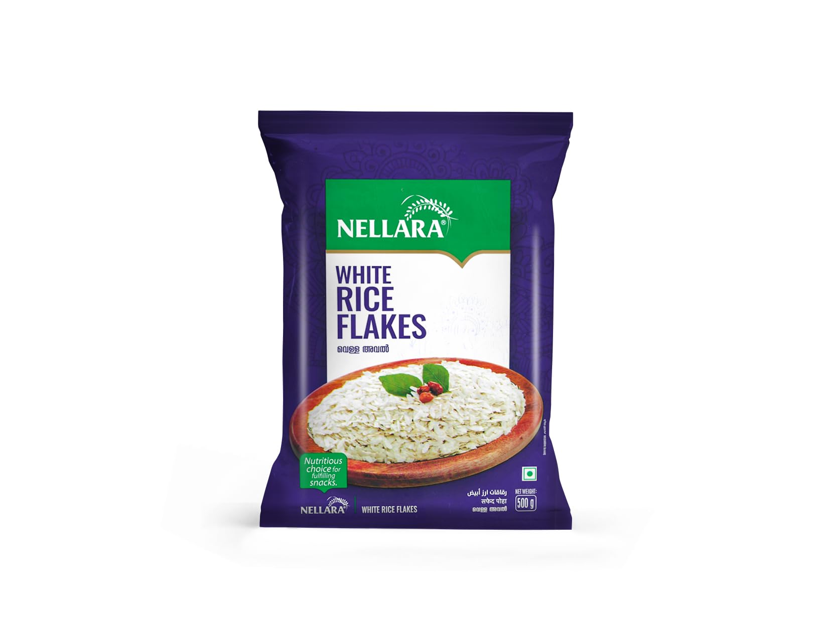 Nellara White Rice Flakes, 500 gm