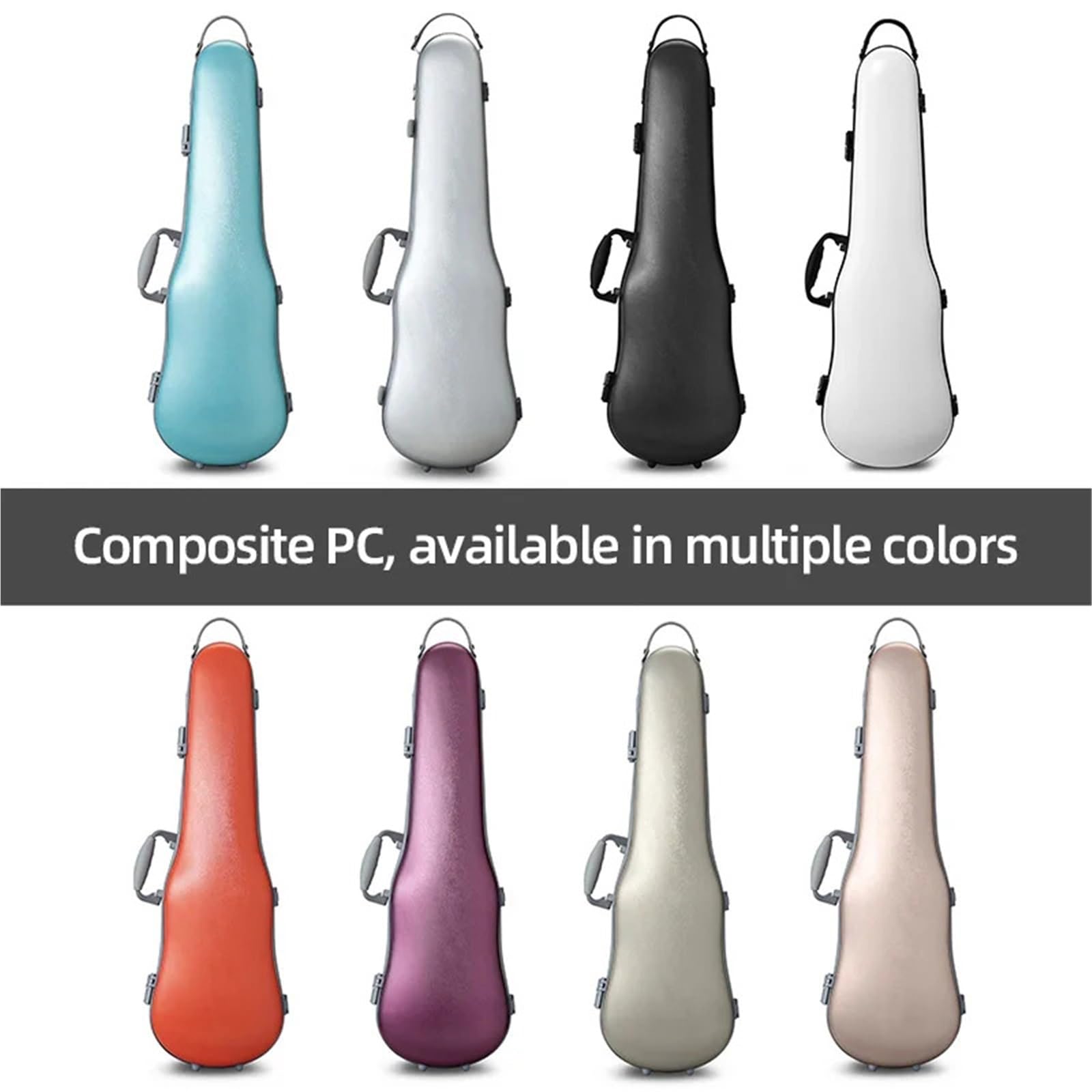 Geigenkasten Violinenkoffer 4/4-3/4 Größe verstellbar Verbund-PC-Material robust langlebig leicht mit Schlüsselschloss(Purple)