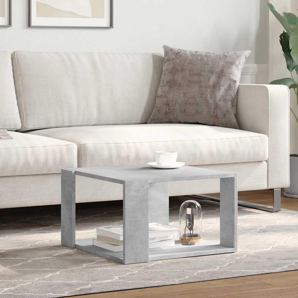 Hothingwell Couchtisch, Betongrau, 51,5 x 51,5 x 30 cm, Holz | Einzigartiges Design, praktischer Stauraum, robuste Oberseite, einfache Pflege mit feuchtem Tuch