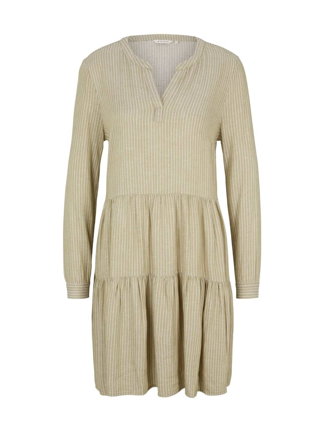 TOM TAILOR 1030990 Vestido de Lino con Rayas Mujer (Pack de 1)