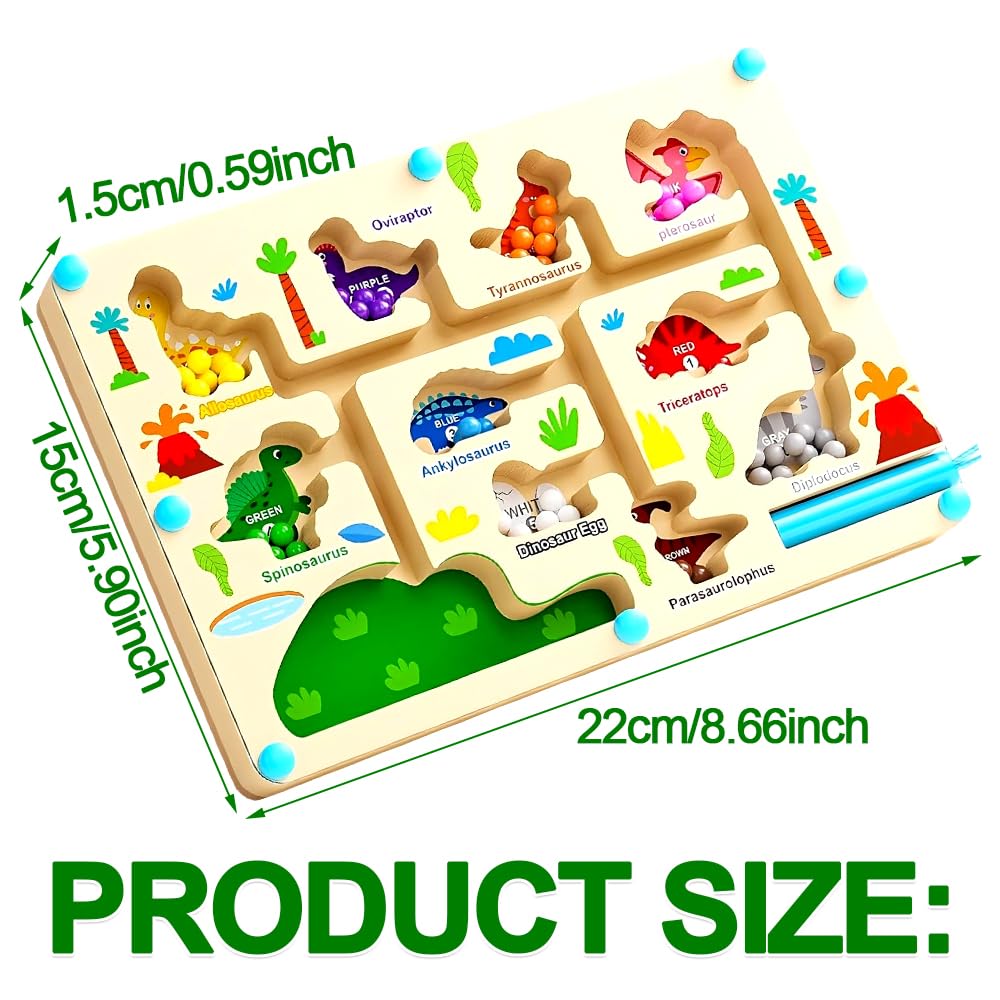 HATFRYF Montessori Wooden Maze Toys, Magnetic Color and Number Maze Wooden Toys for 3-5 Year Old - Image 2