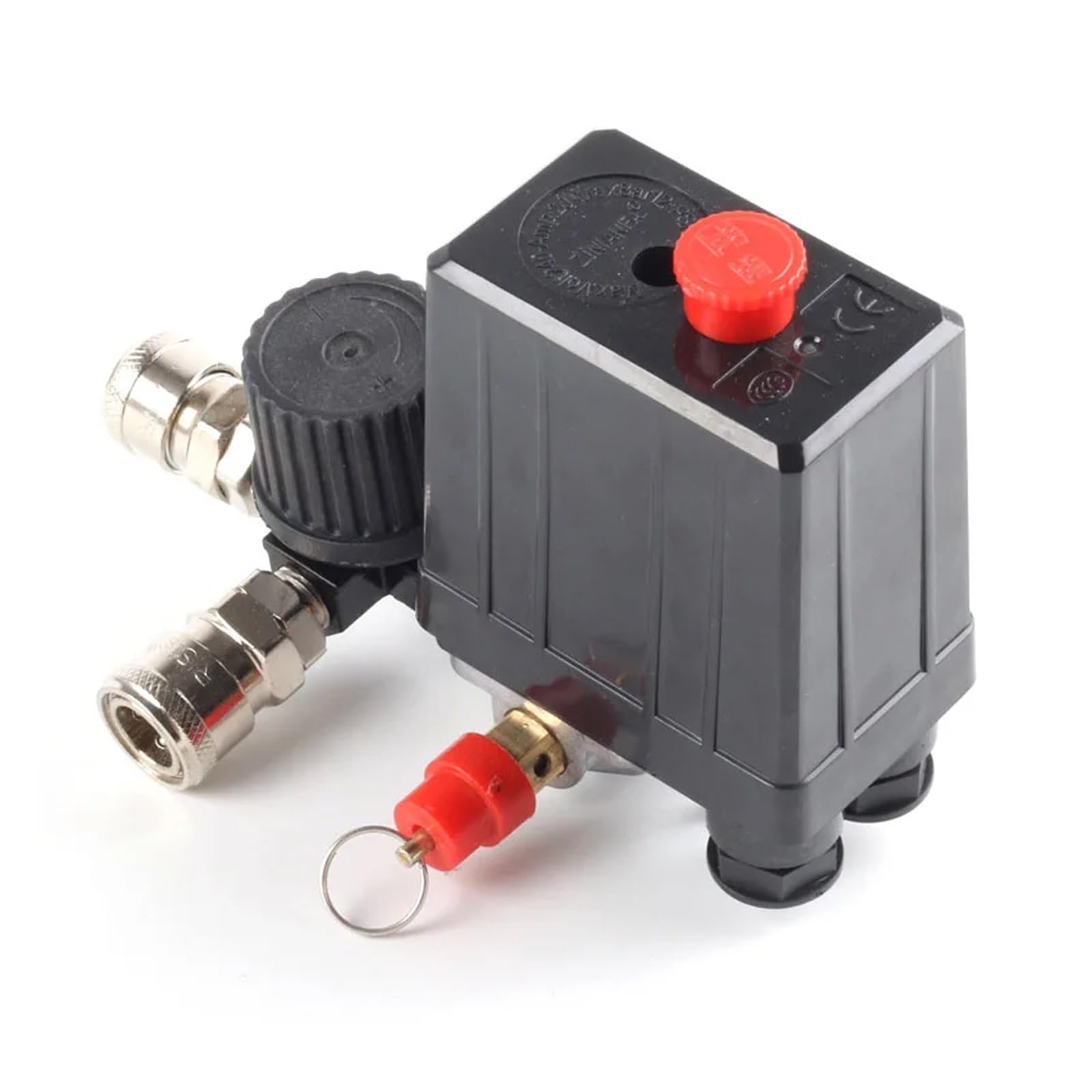 Przełącznik kontroli ciśnienia 4-portowa pompa sprężarki powietrza 220 V/380 V regulator kolektora 30-120 PSI Sterowanie z manometrem(A 220v-eu)
