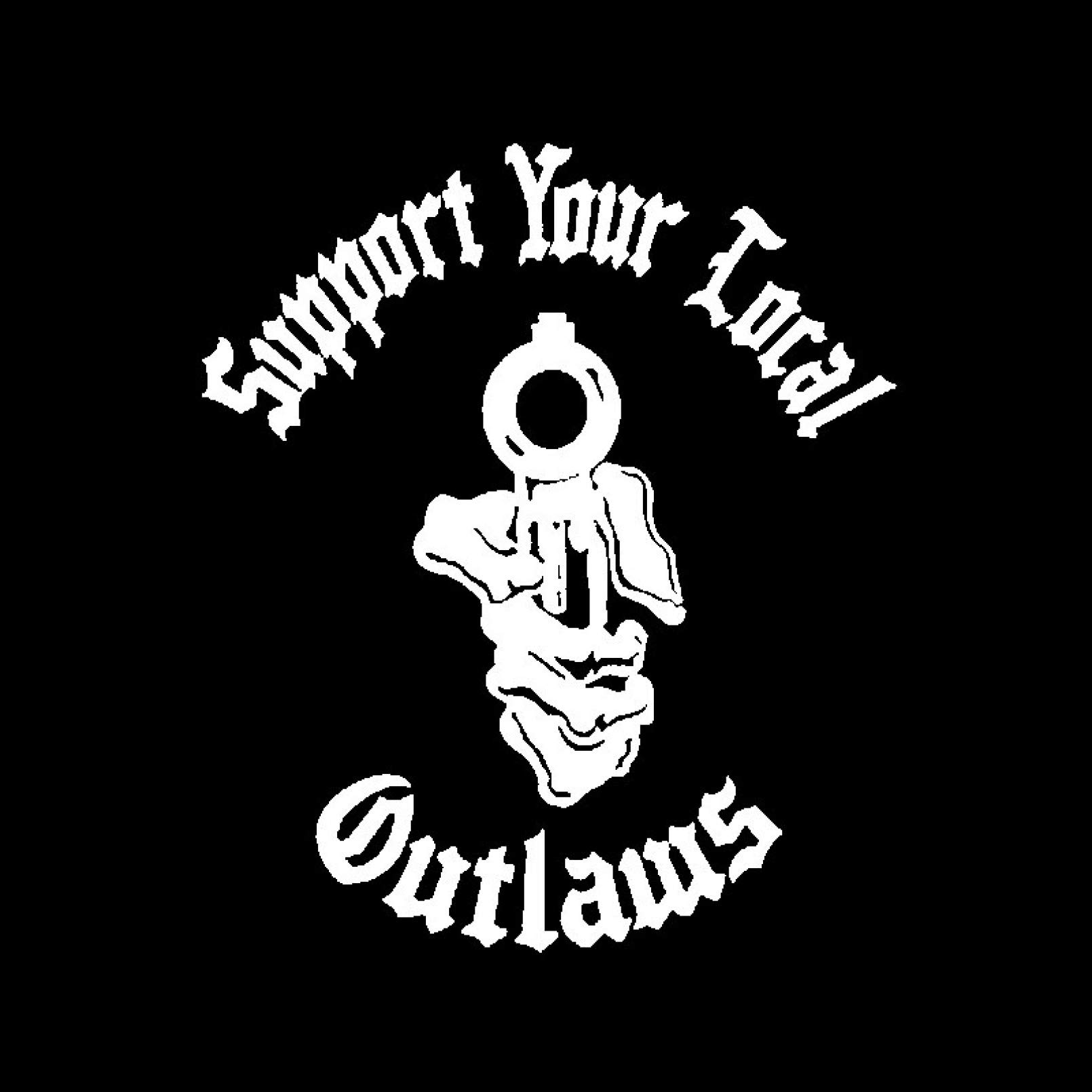 SCSHY Car Sticker 12Cm*14Cm Personality Vinyl Car Sticker Support Your Local Outlaws Decal Black Silver Accessories