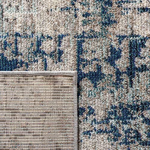 Safavieh Madison Collection Area Rug - 8' X 10', Grey & Blue, Modern Abstract Design, Non-Shedding & Easy Care, Ideal For High Traffic Areas In Living Room, Bedroom (Mad460K) #TOP6