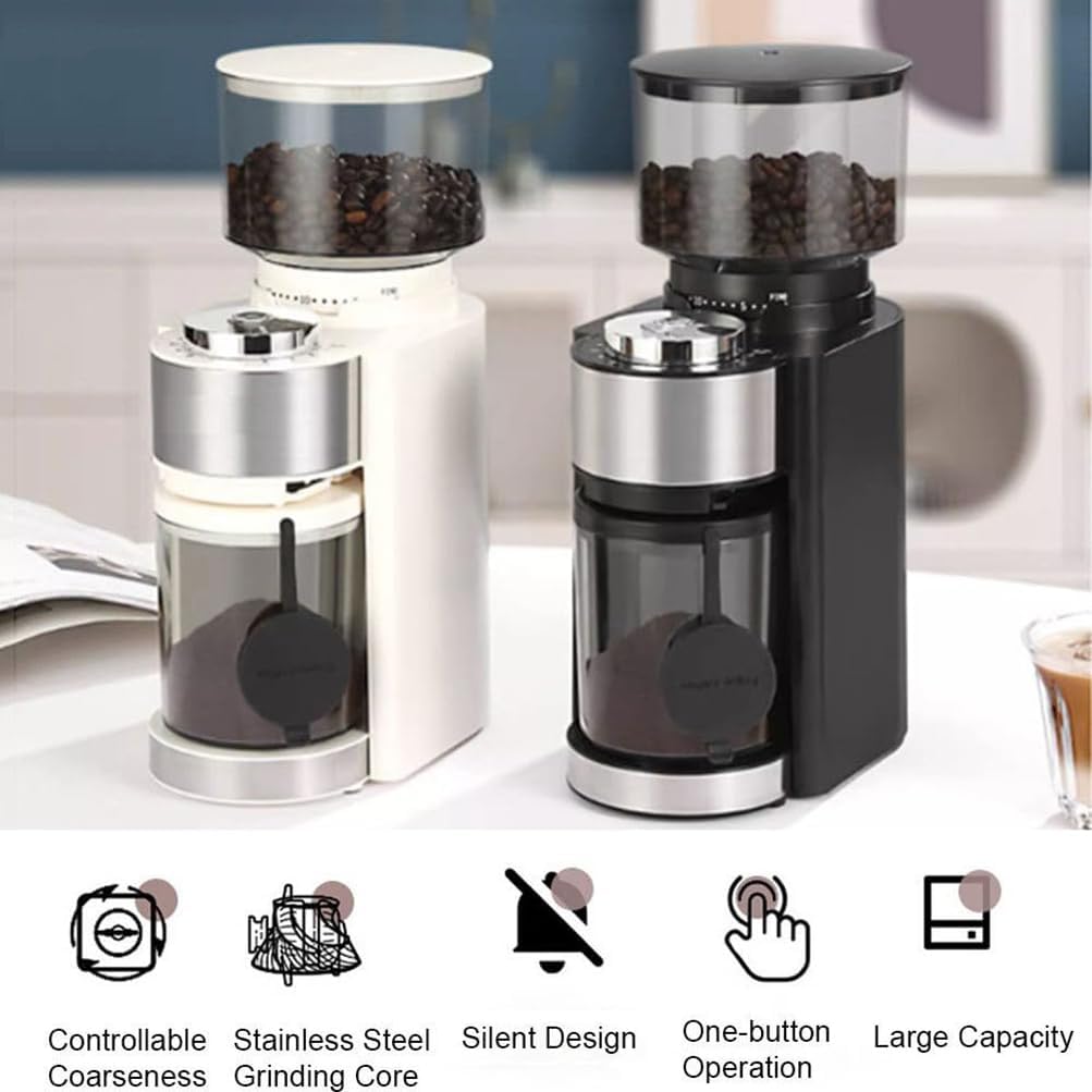 Coffee Grinder Electric, 250G Large Capacity Burr, with 25 Grind Settings, One Button Operation Automatic Grinde, For Espresso/Drip/Brew/Cold Brew