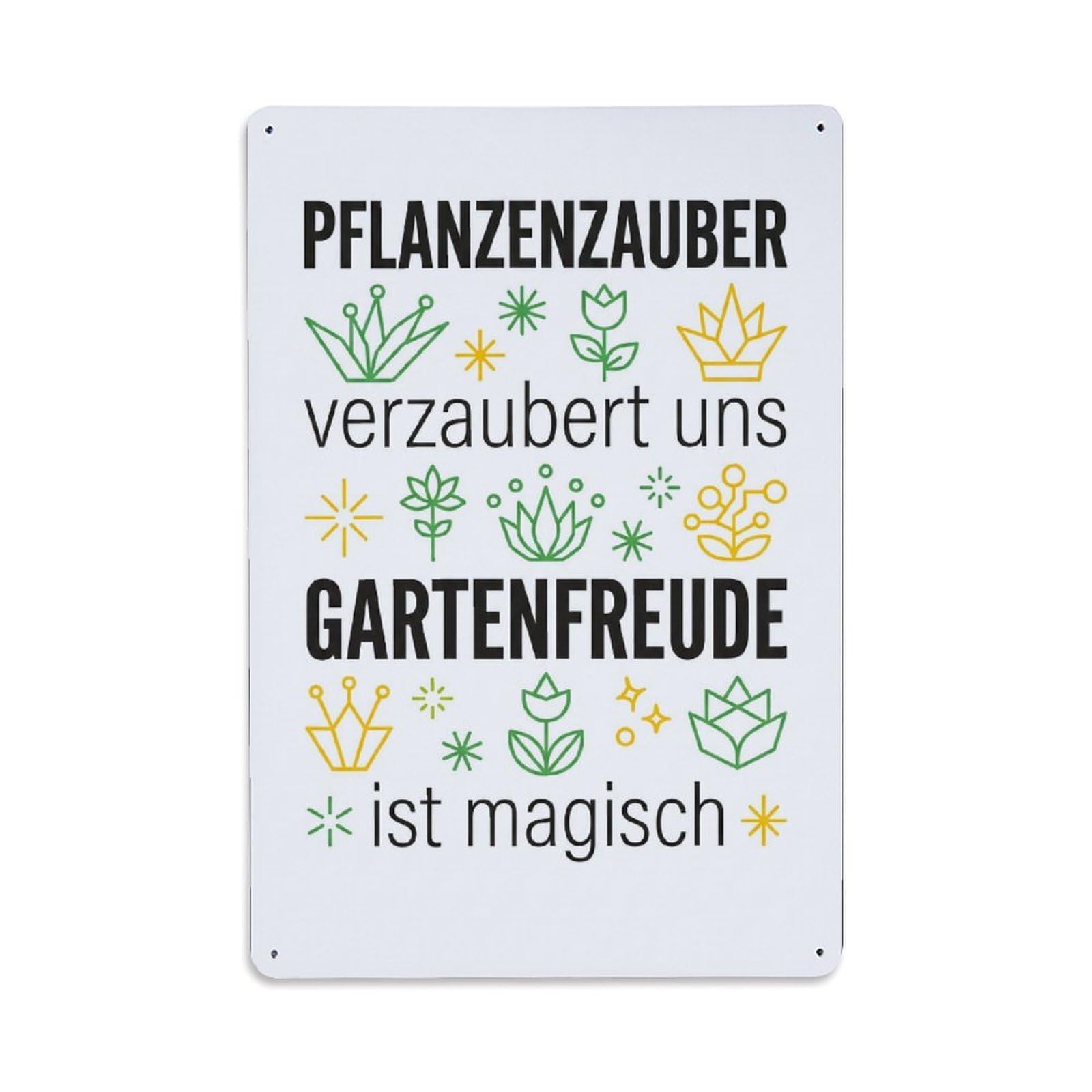 Modern Plant Magic Whimsical Pretty Metal Tin Sign Plaque Wall Decor for Cafe, Club Bar, Office, Garden Metal Poster 8x12Inch