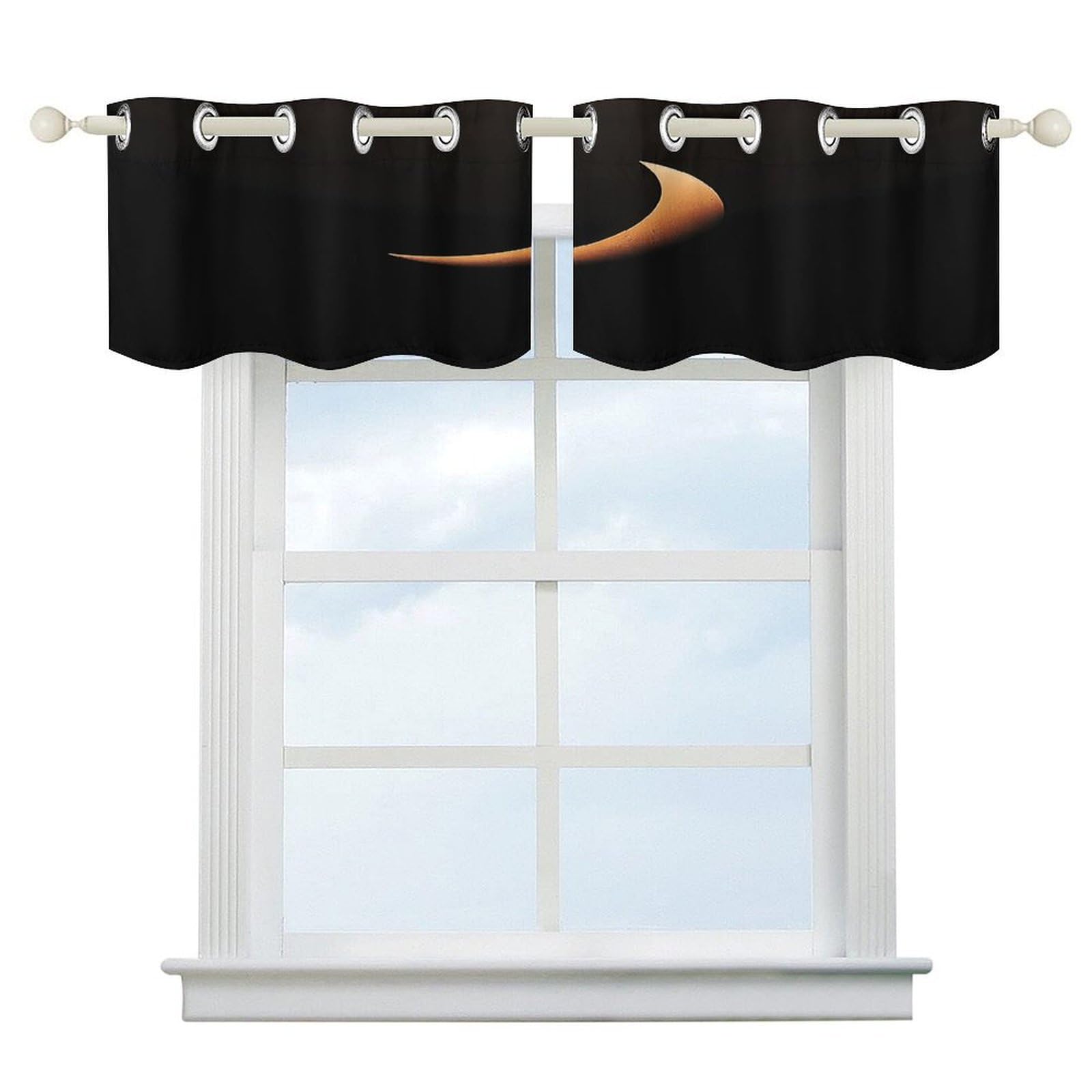Fekiloot Style New Moon Half Moon Short Curtains Valance Curtain