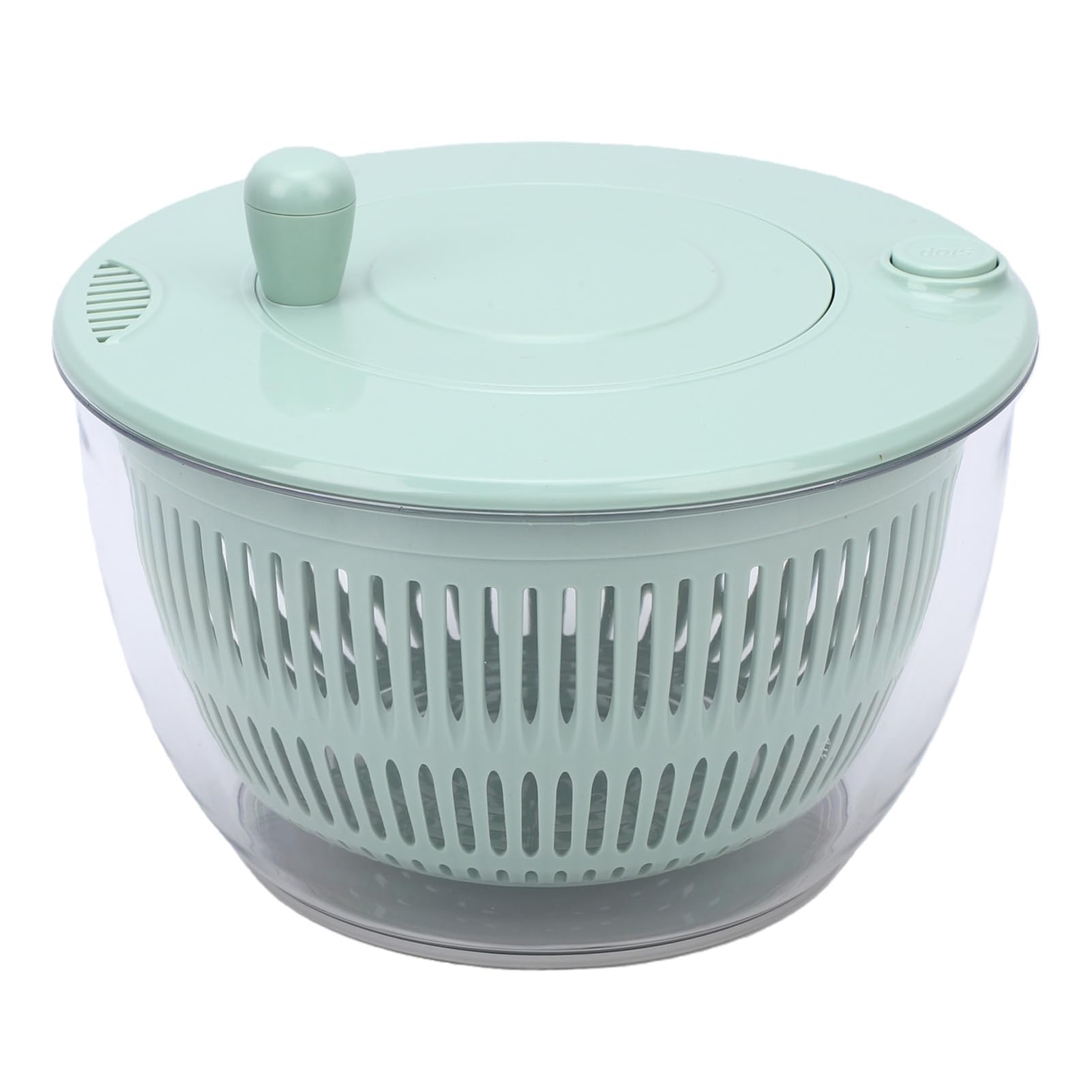 Aramox Ensalada, Secador de Verduras de Acero Inoxidable ABS PP de 5,3 Cuartos de Galón con 5 Cuchillas, Tazón para Triturar en Seco, Secador Manual para Preparación de Ensaladas, Uso en la Cocina