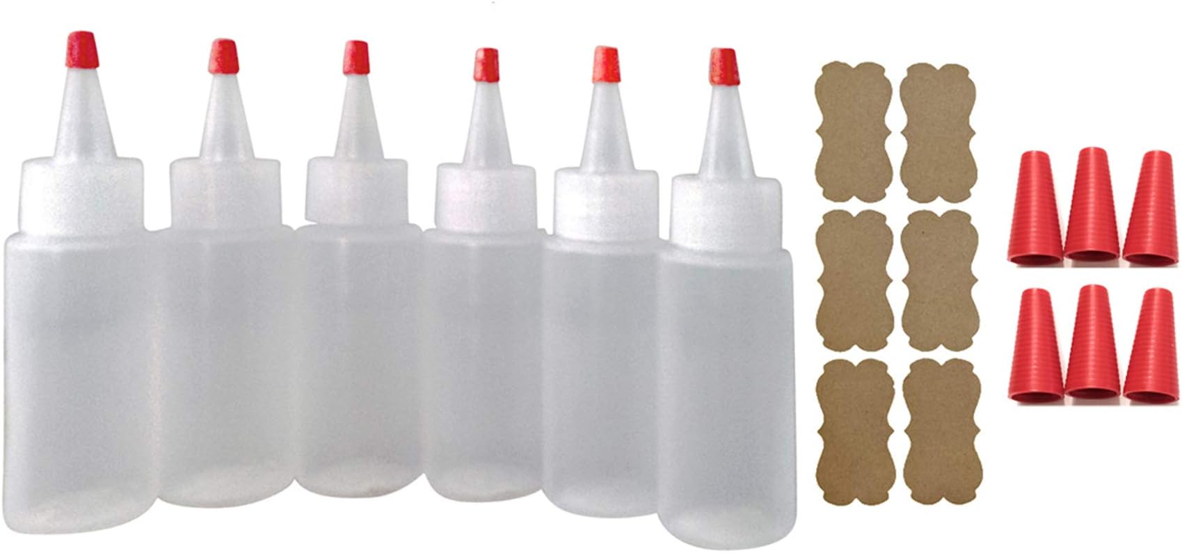 Brand 6 Plastic Squeeze Bottles Cake Decorating Paint Crafts Condiments 60ml 2oz