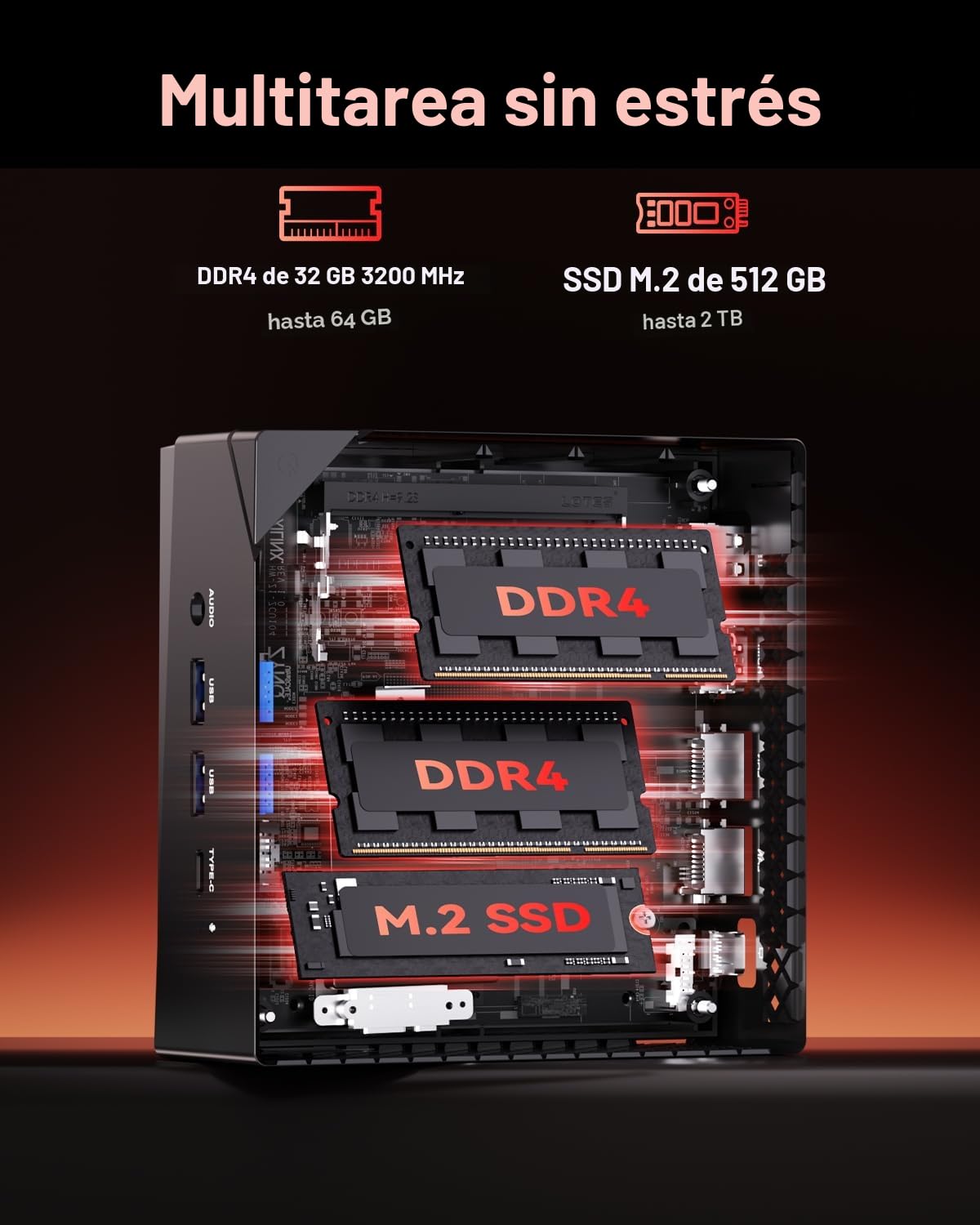 NiPoGi AM06PRO Mini PC,АMD Ryzen 7 7730U,WIN-11 Pro,32GB DDR4,512GB SSD