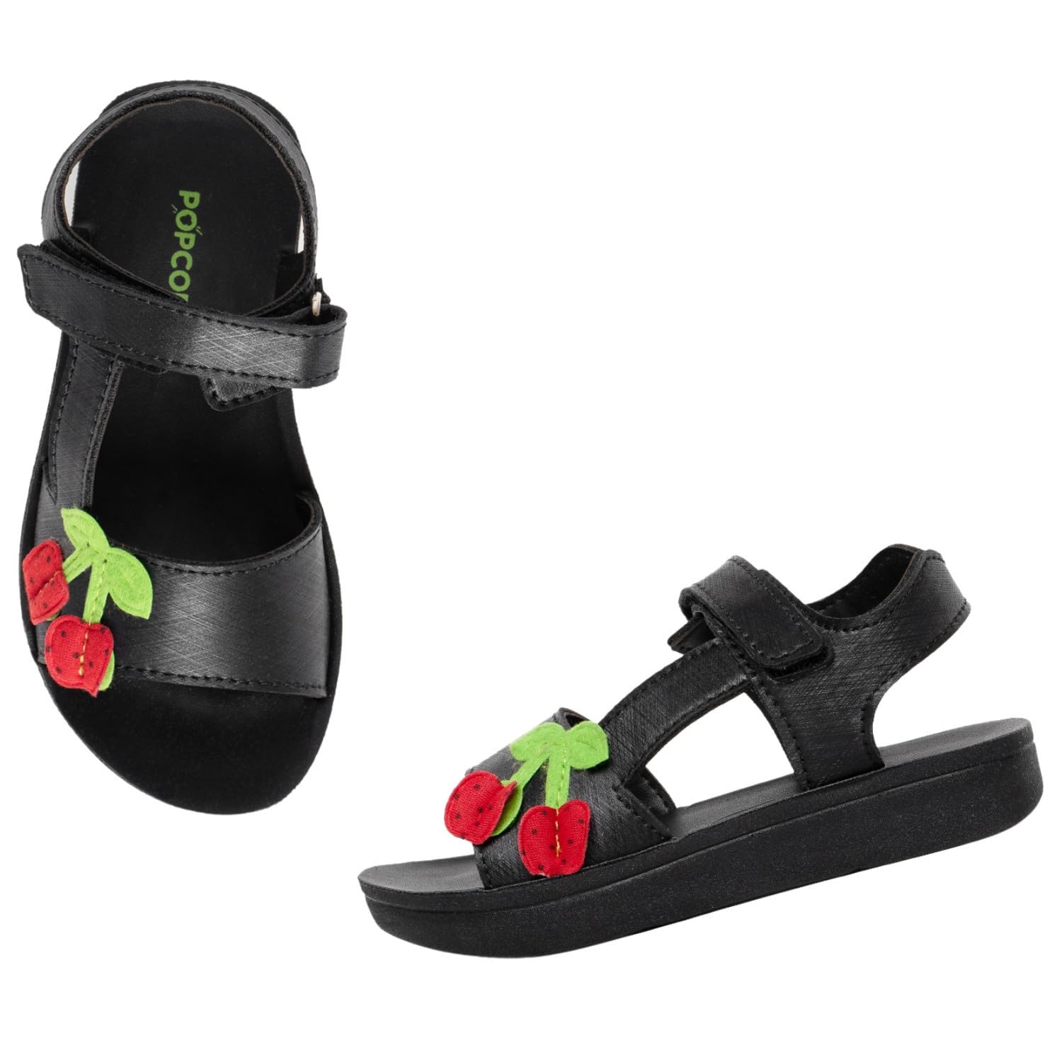 POPCORN Girls Fashion Black Sandals | Lightweight with Cushioned Support, Durable Construction, Ideal for Stylish and Comfortable Wear | 10 UK (B0D3M158B3) Amazon Price History, Amazon Price Tracker
