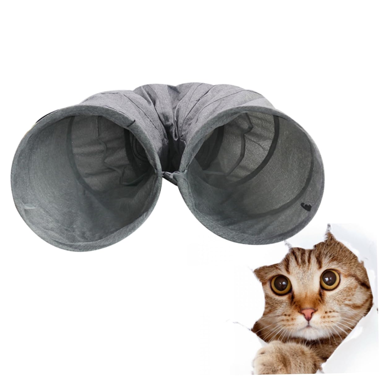 Tunnel Pieghevole Per Gatti Giocattoli Interattivi A Forma Di Tubo Con Suono Di Carta Per Gatti E Gattini
