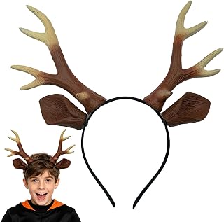 Deer Antler Headband | Elastic PU Realistic Deer Antler Headband | Deer Antler Headband | Elastic PU Realistic Deer Antler Headband | Halloween Hair Bands Costume | for Festival Halloween